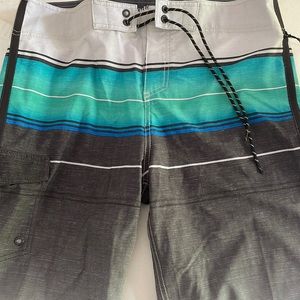 Blue teal and gray swim shorts new with tags